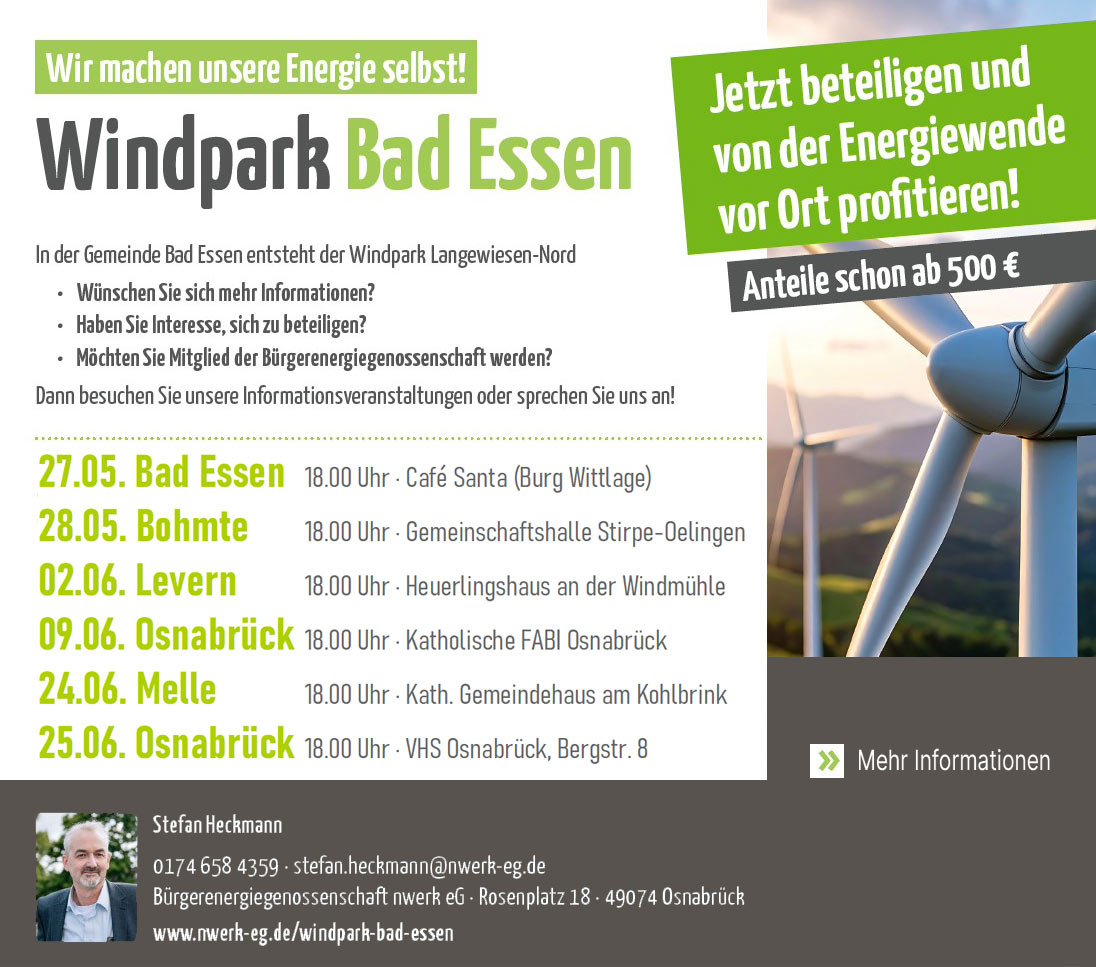 Bürgerbeteiligung am Windpark Bad Essen